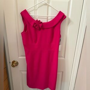 Calvin Klein Women’s Pink Bow Neck Sleeveless Dress Size 14 NWT